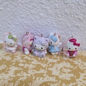 Sanrio Hello Kitty Holiday Ornaments Set - Pink, Blue, White
